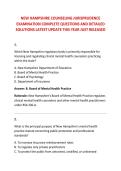 NEW HAMPSHIRE COUNSELING JURISPRUDENCE &NewLine;EXAMINATION COMPLETE QUESTIONS AND DETAILED &NewLine;SOLUTIONS LATEST UPDATE THIS YEAR JUST RELEASED 
