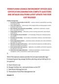 PENNSYLVANIA SEWAGE ENFORCEMENT OFFICER &lpar;SEO&rpar; &NewLine;CERTIFICATION EXAMINATION COMPLETE QUESTIONS &NewLine;AND DETAILED SOLUTIONS LATEST UPDATE THIS YEAR &NewLine;JUST RELEASED