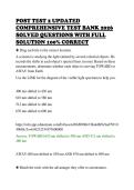 POST TEST 2 UPDATED&NewLine;COMPREHENSIVE TEST BANK 2026&NewLine;SOLVED QUESTIONS WITH FULL&NewLine;SOLUTION 100&percnt; CORRECT