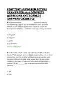 POST TEST 2 UPDATED ACTUAL&NewLine;EXAM PAPER 2026 COMPLETE&NewLine;QUESTIONS AND CORRECT&NewLine;ANSWERS GRADED A&plus;