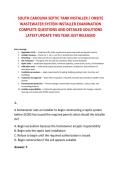 SOUTH CAROLINA SEPTIC TANK INSTALLER &sol; ONSITE &NewLine;WASTEWATER SYSTEM INSTALLER EXAMINATION &NewLine;COMPLETE QUESTIONS AND DETAILED SOLUTIONS &NewLine;LATEST UPDATE THIS YEAR JUST RELEASED