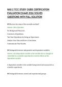 NAS 2 TCC STUDY GUIDE CERTIFICATION&NewLine;EVALUATION EXAMS 2026 SOLVED&NewLine;QUESTIONS WITH FULL SOLUTION
