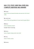 NAS 2 TCC STUDY GUIDE FINAL PAPER 2026&NewLine;COMPLETE QUESTIONS AND ANSWERS