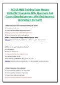 ACOLS MLD Training Exam Newest 2026&sol;2027 Complete 200&plus; Questions And Correct Detailed Answers &lpar;Verified Answers&rpar; &vert;Brand New Version&excl;&excl;