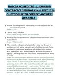 NASCLA ACCREDITED - JJ JOHNSON&NewLine;CONTRACTOR SEMINAR FINAL TEST 2026&NewLine;QUESTIONS WITH CORRECT ANSWERS&NewLine;GRADED A&plus;