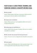 NCSF EXAM 4 CORE FITNESS TRAINING AND&NewLine;EXERCISE SCIENCE CONCEPTS REVIEW 2026