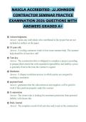 NASCLA ACCREDITED - JJ JOHNSON&NewLine;CONTRACTOR SEMINAR PRACTICE&NewLine;EXAMINATION 2026 QUESTIONS WITH&NewLine;ANSWERS GRADED A&plus;