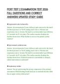 POST TEST 2 EXAMINATION TEST 2026&NewLine;FULL QUESTIONS AND CORRECT&NewLine;ANSWERS UPDATED STUDY GUIDE&NewLine;