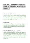 POST TEST 2 ACTUAL EXAM PAPER 2026&NewLine;COMPLETE QUESTIONS AND SOLUTIONS&NewLine;GRADED A&plus;
