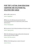 POST TEST 2 ACTUAL EXAM 2026 EXAM&NewLine;QUESTIONS AND SOLUTIONS FULL&NewLine;SOLUTION VIEW AHEAD