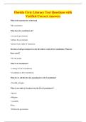 Florida Civic Literacy Test Questions with&NewLine;Verified Correct Answers