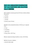 POST ACLS MEGACODE EXAMINATION&NewLine;TEST 2026 QUESTIONS AND SOLUTIONS&NewLine;FULLY VERIFIED