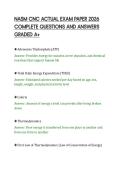 NASM CNC ACTUAL EXAM PAPER 2026&NewLine;COMPLETE QUESTIONS AND ANSWERS&NewLine;GRADED A&plus;
