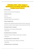GENERAL PSYC- 2301&colon; Chapter 1-&NewLine;introduction to Psychology Questions with&NewLine;Verified Correct Answers