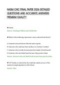 NASM CNC FINAL PAPER 2026 DETAILED&NewLine;QUESTIONS AND ACCURATE ANSWERS&NewLine;PREMIUM QUALITY&NewLine;