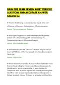 NASM CPT EXAM REVIEW SHEET VERIFIED&NewLine;QUESTIONS AND ACCURATE ANSWERS&NewLine;GRADED A&plus;&NewLine;