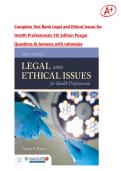 Complete Test Bank Legal and Ethical Issues for Health Professionals 5th Edition Pozgar Questions & Answers with rationales&vert;Ace your exam on your first attempt &excl;&excl;&excl;