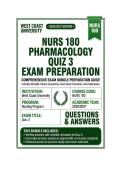 NURS 180 quiz 3 Pharmacology  Questions And Answers 2026&sol;2027 West Coast University
