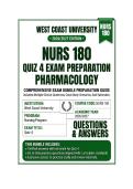 NURS 180 quiz 4 Pharmacology  Questions And Answers 2026&sol;2027 West Coast University