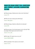 NASM CES EXAM SCRIPT FULL QUESTIONS&NewLine;AND CORRECT ANSWERS GUARANTEED&NewLine;TO PASS