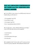POST ACLS MEGACODE COMPREHENSIVE&NewLine;TEST PAPER 2026 FULL QUESTIONS WITH&NewLine;CORRECT ANSWERS