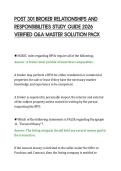 POST 301 BROKER RELATIONSHIPS AND&NewLine;RESPONSIBILITIES STUDY GUIDE 2026&NewLine;VERIFIED Q&A MASTER SOLUTION PACK&NewLine;