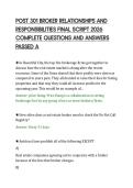 POST 301 BROKER RELATIONSHIPS AND&NewLine;RESPONSIBILITIES FINAL SCRIPT 2026&NewLine;COMPLETE QUESTIONS AND ANSWERS&NewLine;PASSED A