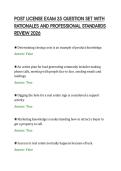 POST LICENSE EXAM 25 QUESTION SET WITH&NewLine;RATIONALES AND PROFESSIONAL STANDARDS&NewLine;REVIEW 2026