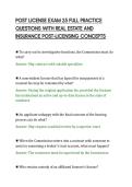 POST LICENSE EXAM 25 FULL PRACTICE&NewLine;QUESTIONS WITH REAL ESTATE AND&NewLine;INSURANCE POST-LICENSING CONCEPTS
