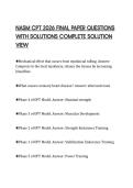 NASM CPT 2026 FINAL PAPER QUESTIONS&NewLine;WITH SOLUTIONS COMPLETE SOLUTION&NewLine;VIEW