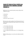 NASM CPT EXAM ACTUAL PAPER 2026&NewLine;QUESTIONS WITH VERIFIED ANSWERS&NewLine;GRADED A&plus;