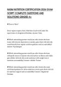 NASM NUTRITION CERTIFICATION 2026 EXAM&NewLine;SCRIPT COMPLETE QUESTIONS AND&NewLine;SOLUTIONS GRADED A&plus;&NewLine;