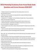 DECA Marketing Vocabulary Exam Study Guide Questions and Correct Answers&comma; 2026&sol;2027 Exam Preparation Material