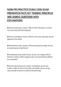 NASM PES PRACTICE EXAM 2 2026 EXAM&NewLine;PREPARATION PACK KEY TRAINING PRINCIPLES&NewLine;AND SAMPLE QUESTIONS WITH&NewLine;EXPLANATIONS&NewLine;