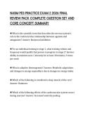 NASM PES PRACTICE EXAM 2 2026 FINAL&NewLine;REVIEW PACK COMPLETE QUESTION SET AND&NewLine;CORE CONCEPT SUMMARY
