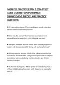 NASM PES PRACTICE EXAM 2 2026 STUDY&NewLine;GUIDE COMPLETE PERFORMANCE&NewLine;ENHANCEMENT THEORY AND PRACTICE&NewLine;QUESTIONS&NewLine;