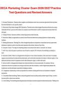 DECA Marketing Cluster Exam Practice Test Questions and Revised Answers&comma; 2026&sol;2027 Exam Preparation Material