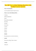 Nur 200 Test 1 critical thinking Questions with&NewLine;Verified Correct Answers