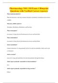 Pharmacology NSG 318 Exam 1 Blueprint&NewLine;Questions with Verified Correct Answers