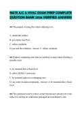 NATE A&sol;C & HVAC EXAM PREP COMPLETE&NewLine;QUESTION BANK 2026 VERIFIED ANSWERS