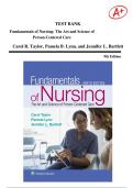 Test Bank - For Fundamentals of Nursing&colon; The Art and Science of Person-Centered Care 9th Edition by Carol R&period; Taylor&comma; All Chapters &vert; Complete Guide A&plus;&vert;Ace your exam on your first attempt&excl;&excl;&excl;