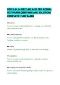 POST L&period;D&period; 34 FIRST AID AND CPR ACTUAL&NewLine;TEST PAPER QUESTIONS AND SOLUTIONS&NewLine;COMPLETE STUDY GUIDE