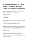POST FIRST RESPONDER FIRST AID COURSE&NewLine;COMPLETE PREPARATION GUIDE WITH&NewLine;TRAUMA CARE AND MEDICAL EMERGENCIES