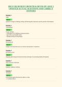 HSCO 502 HUMAN GROWTH & DEVELOP&period; QUIZ 1&NewLine;UPDATED ACTUAL QUESTIONS AND CORRECT&NewLine;ANSWERS