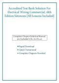 Accredited Test Bank Solution For&NewLine;Electrical Wiring Commercial&comma; 18th &NewLine;Edition Simmons &lbrack;All Lessons Included&rsqb;