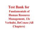 Test Bank for Fundamentals of Human Resource Management&comma; 13th Edition byVerhulst&comma; DeCenzo &lpar;All Chapters&rpar;