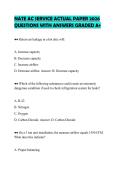NATE AC SERVICE ACTUAL PAPER 2026&NewLine;QUESTIONS WITH ANSWERS GRADED A&plus;