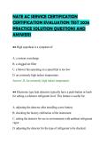 NATE AC SERVICE CERTIFICATION&NewLine;CERTIFICATION EVALUATION TEST 2026&NewLine;PRACTICE SOLUTION QUESTIONS AND&NewLine;ANSWERS&NewLine;