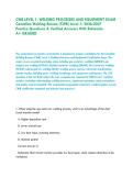 CWB LEVEL 1- WELDING PROCESSES AND EQUIPMENT EXAM -&NewLine;Canadian Welding Bureau &lpar;CWB&rpar; Level 1&colon; 2026-2027  &vert;&NewLine;Practice Questions & Verified Answers With Rationale&NewLine;A&plus; GRADED &NewLine;