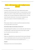 PSYC- 2301 Questions with Verified Correct&NewLine;Answers